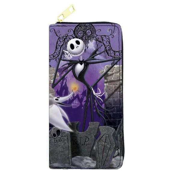 *LAST ONE* Nightmare Before Christmas Billfold Zippered Wallet Skellington (20) - Picture 1 of 2